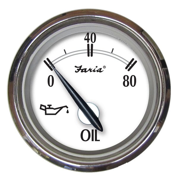 Faria Beede Instruments Faria Newport SS 2" Oil Pressure Gauge - 0 to 80 PSI 25001